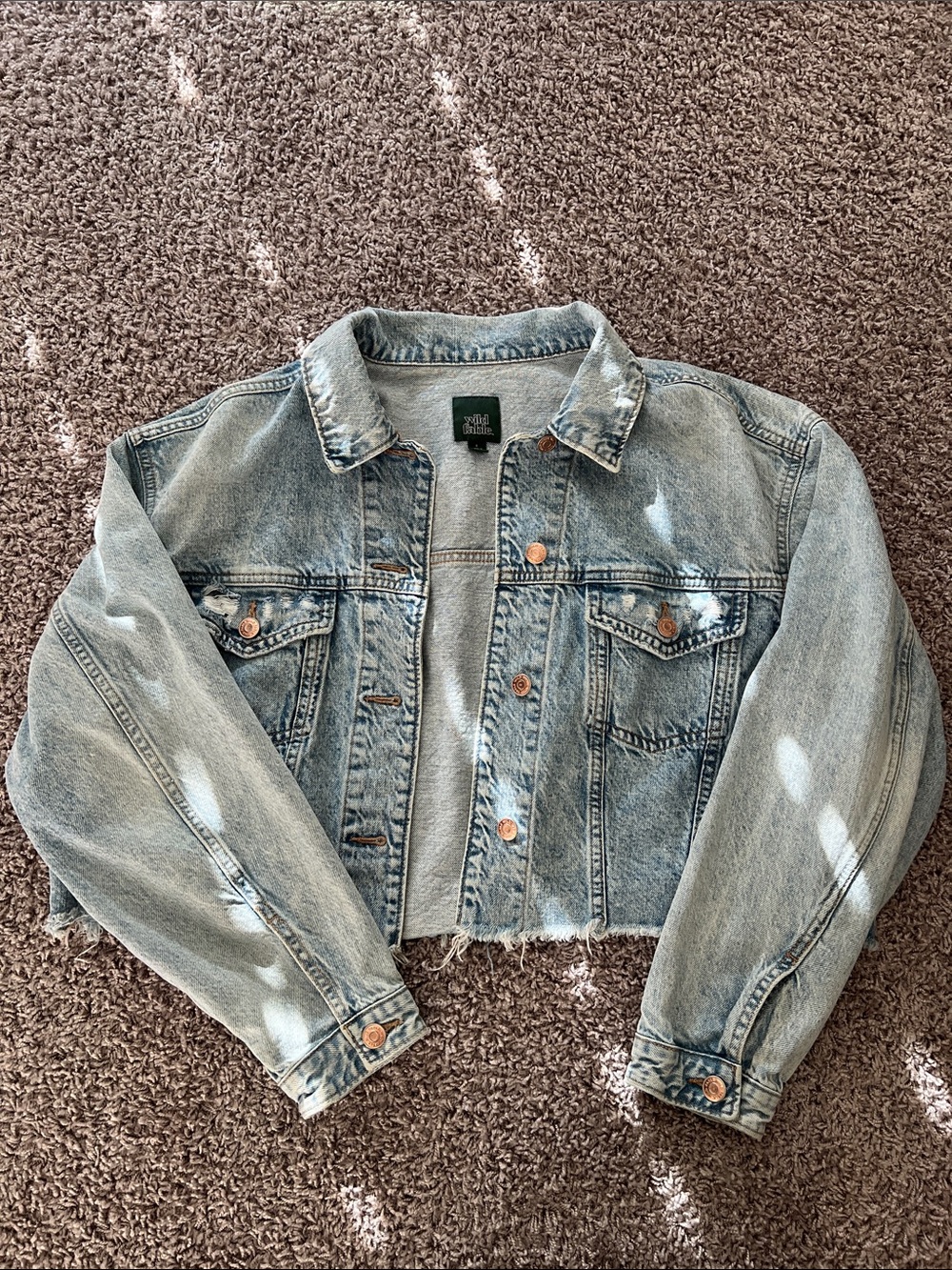 Wild & Fable Cropped Light Wash Denim Jacket - Women's